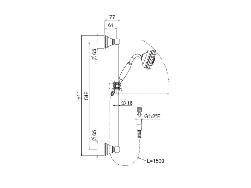 Подъемы и подъемы с рампой CARIMALI COLONIAL H60 DOCCIA COLONIAL 5 ARCH-00053245 - Вид №2