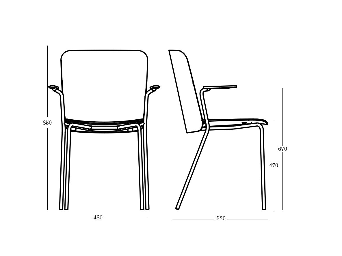 Штабелируемый стул из полипропилена с подлокотниками ONDARRETA Supra ARCH-00056337 - Вид №7