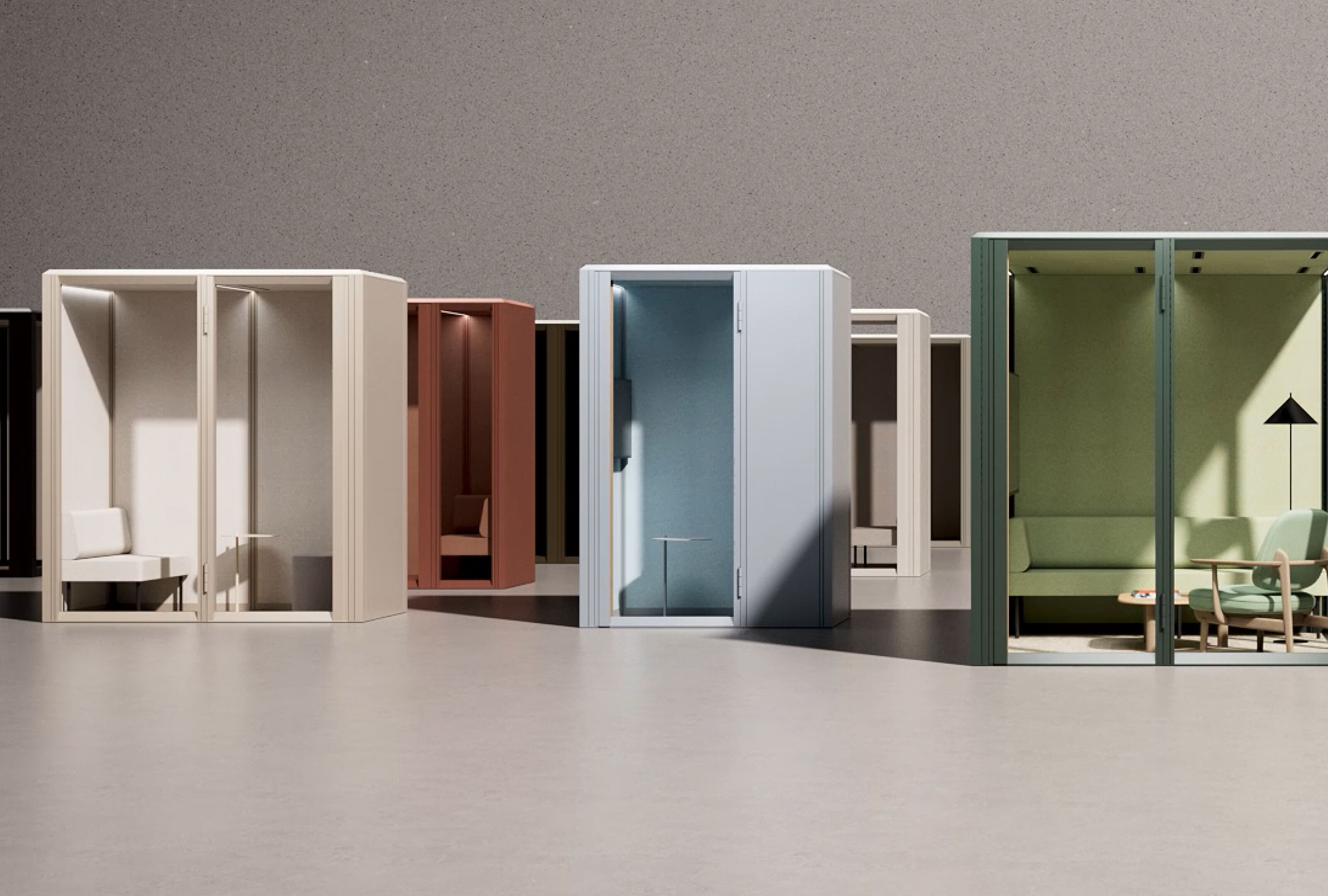 Многосторонняя акустическая офисная кабина с сиденьем Mute Modular ARCH-00005964 - Вид №1