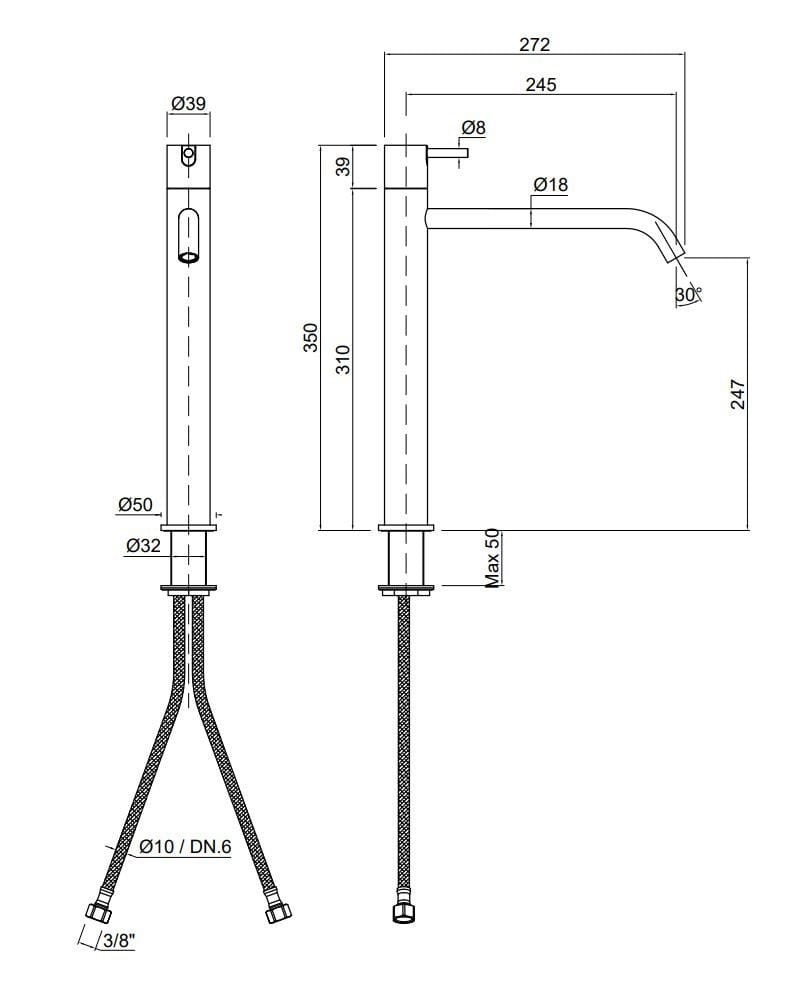 Однорычажный смеситель для раковины из нержавеющей стали Antoniolupi Ayati ARCH-00048525 - Вид №4