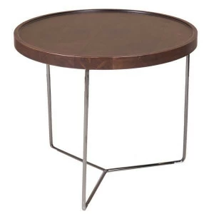 Журнальный столик круглый с деревянным топом 60 см Wood B UNICO  248930 Коричневый