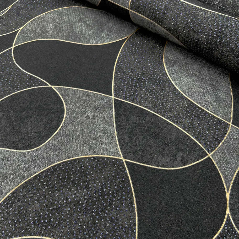 Обои флизелиновые Московская Обойная Фабрика Дюссо черно-золотые 4262-9 STLM-2089291 - Вид №1