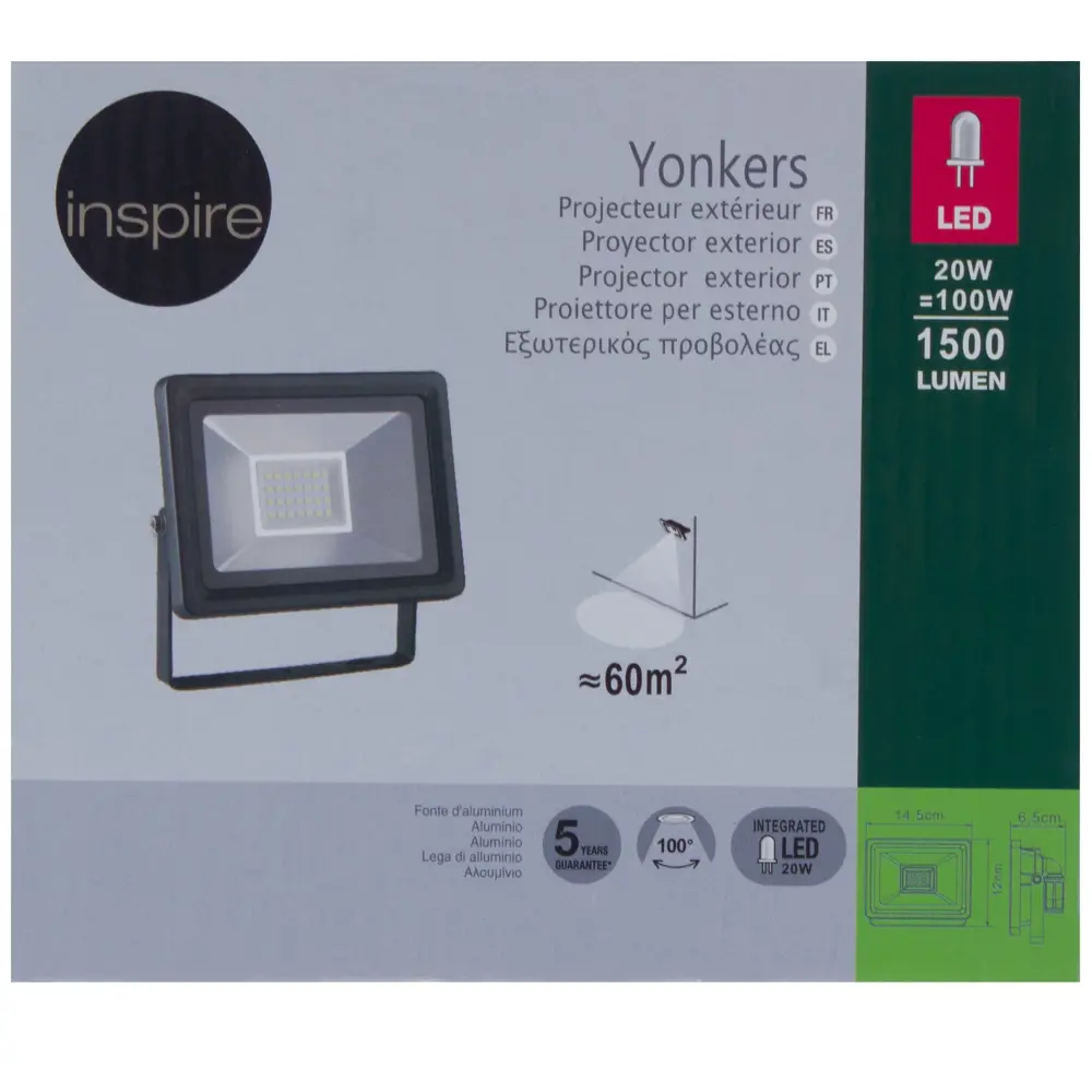 Прожектор светодиодный Inspire Yonkers 20 Вт, 1500 Лм, IP65 STLM-2072723 - Вид №4