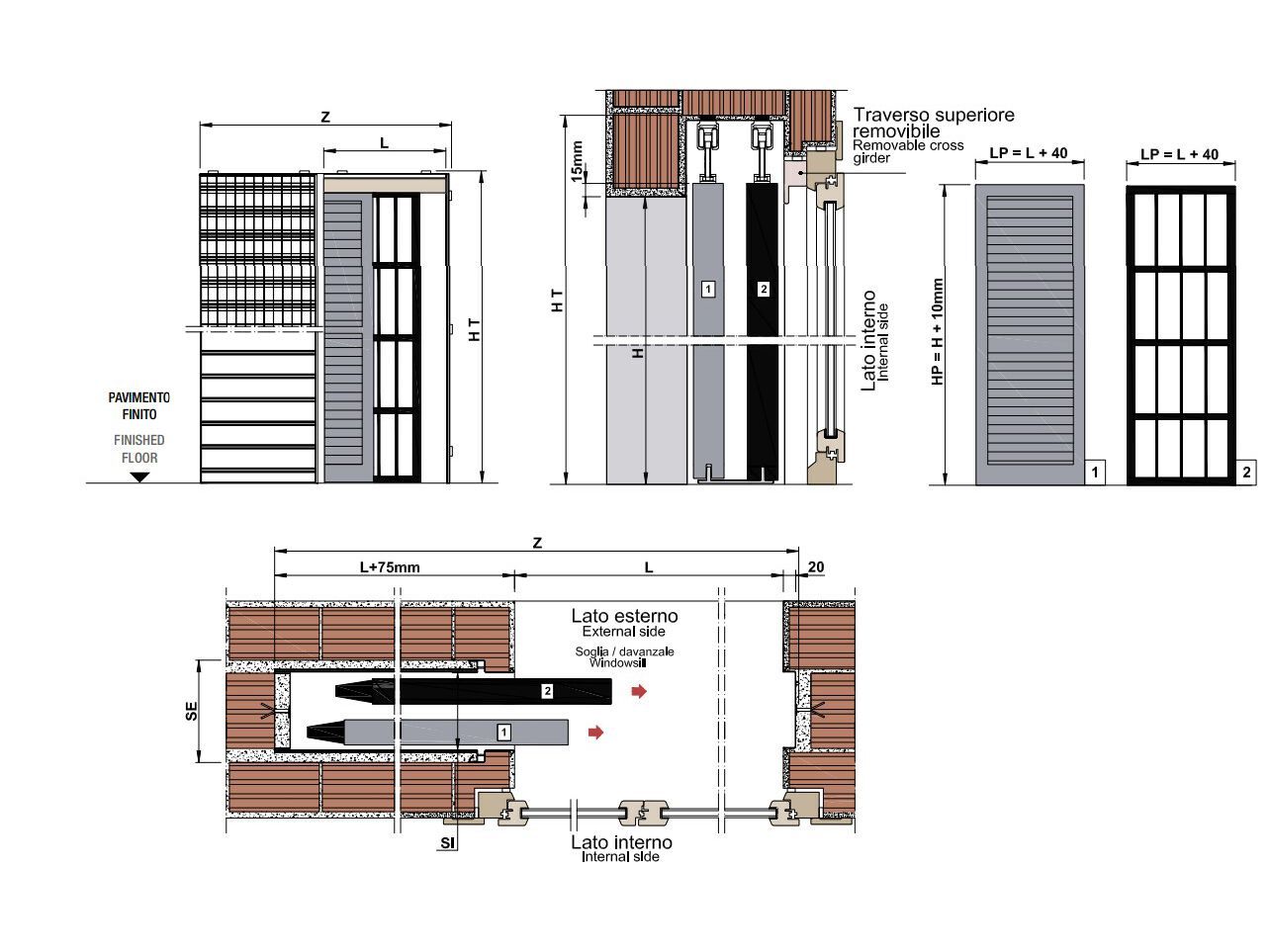 Подрамник с одной створкой для перил и жалюзи PROTEK® Outdoor ARCH-00048893 - Вид №2