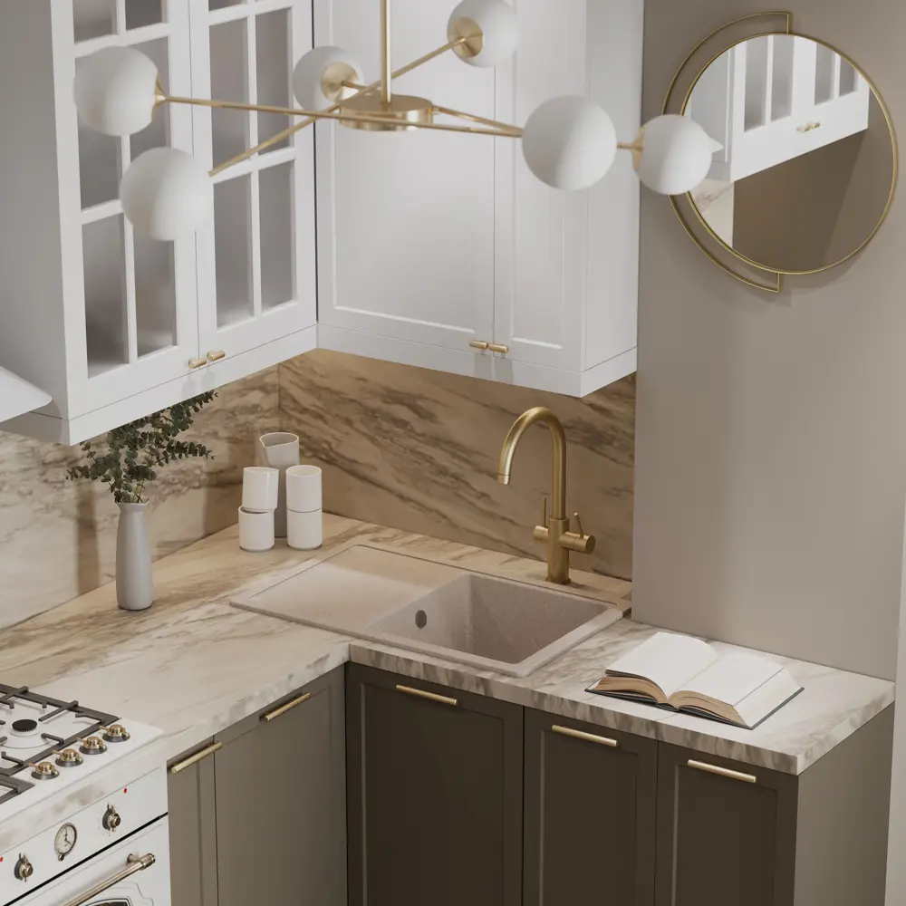 Фасад кухонного шкафа Ньюпорт 44.7x16.7 см KONSENSA МДФ цвет белый Ньюпорт белый STLM-2130331 - Вид №10