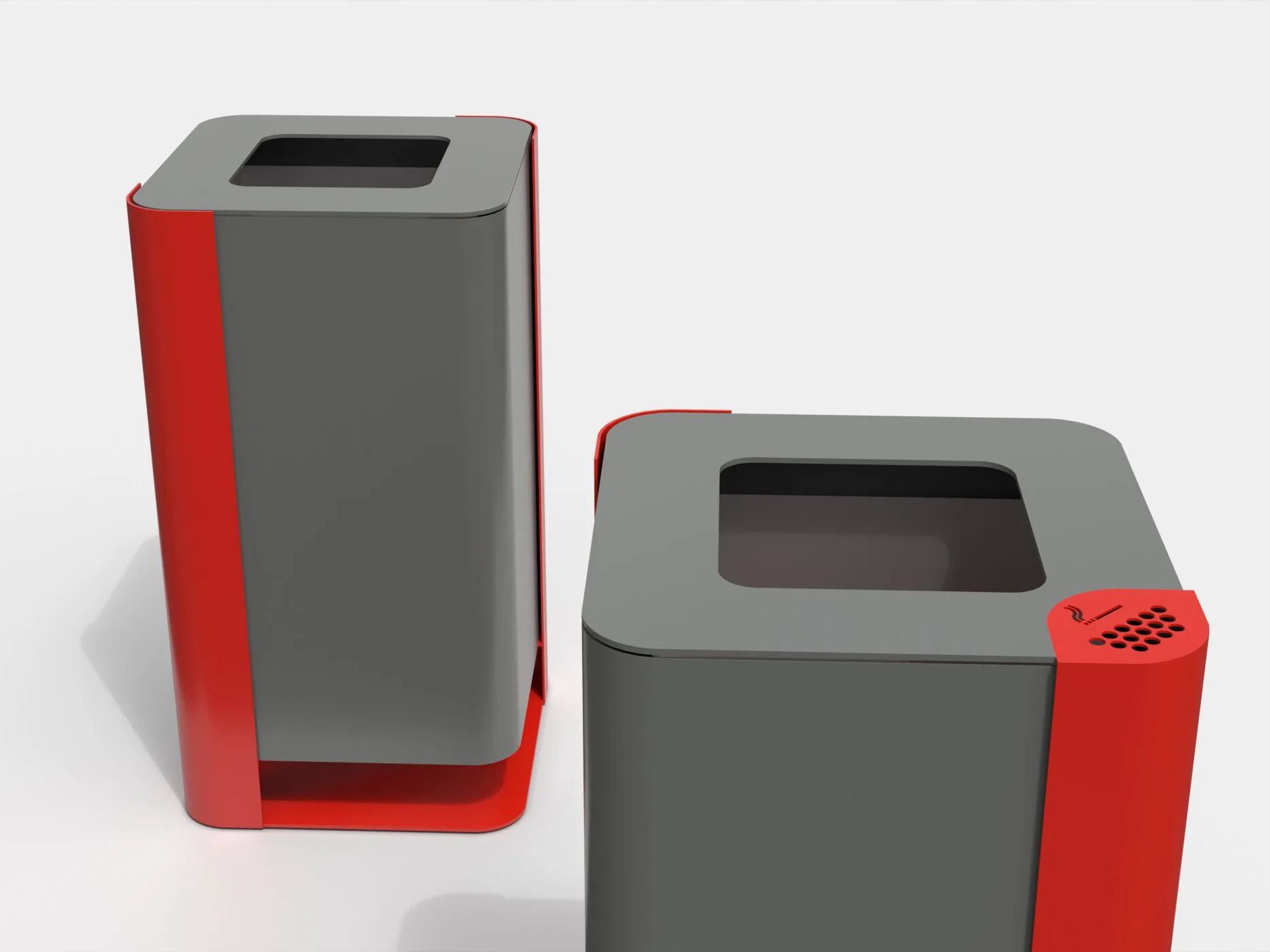 Оцинкованная стальная корзина для мусора с пепельницей Viscio Urban Design BRIDGE ARCH-00144325 - Вид №3