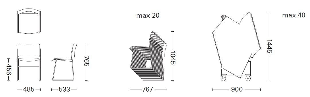 Защелкивающийся стул для салазок Howe 40/4 ARCH-00029764 - Вид №13