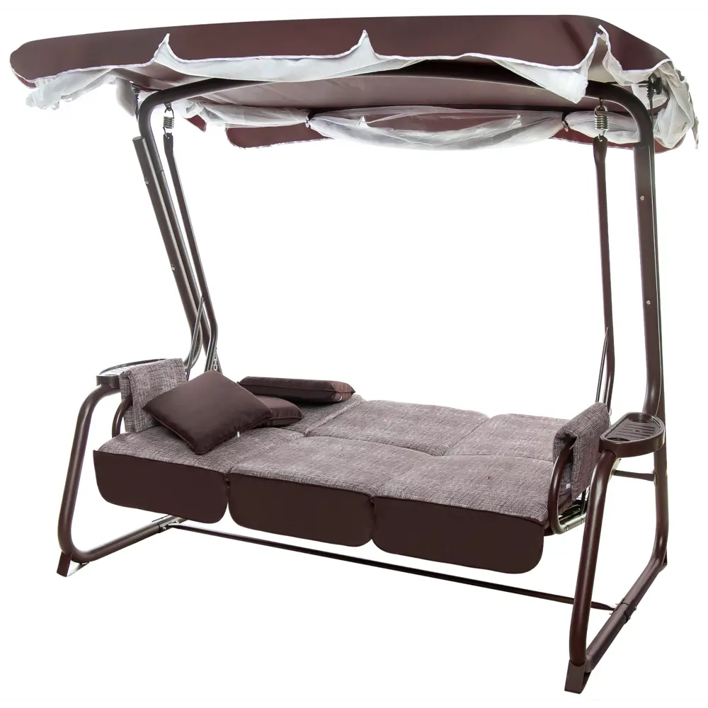 Качели садовые Октавия 3-х местные (до 300 кг) коричневый Santreyd STLM-2183842 - Вид №3
