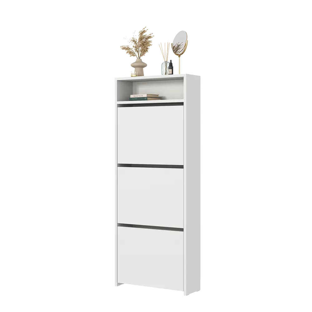 Обувница 50x126.3x17.3 см 3 ящика ЛДСП цвет белый Santreyd STLM-2087911 - Вид №8