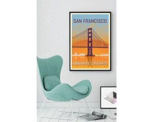 93823894 Постер Мосты Сан-Франциско 134096420077, 60х90 см STLM-0578450 ПРОСТОПОСТЕР