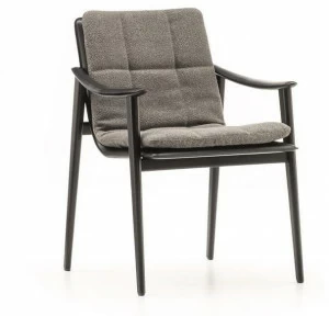 Minotti Кожаное кресло со встроенной тканевой подушкой Fynn