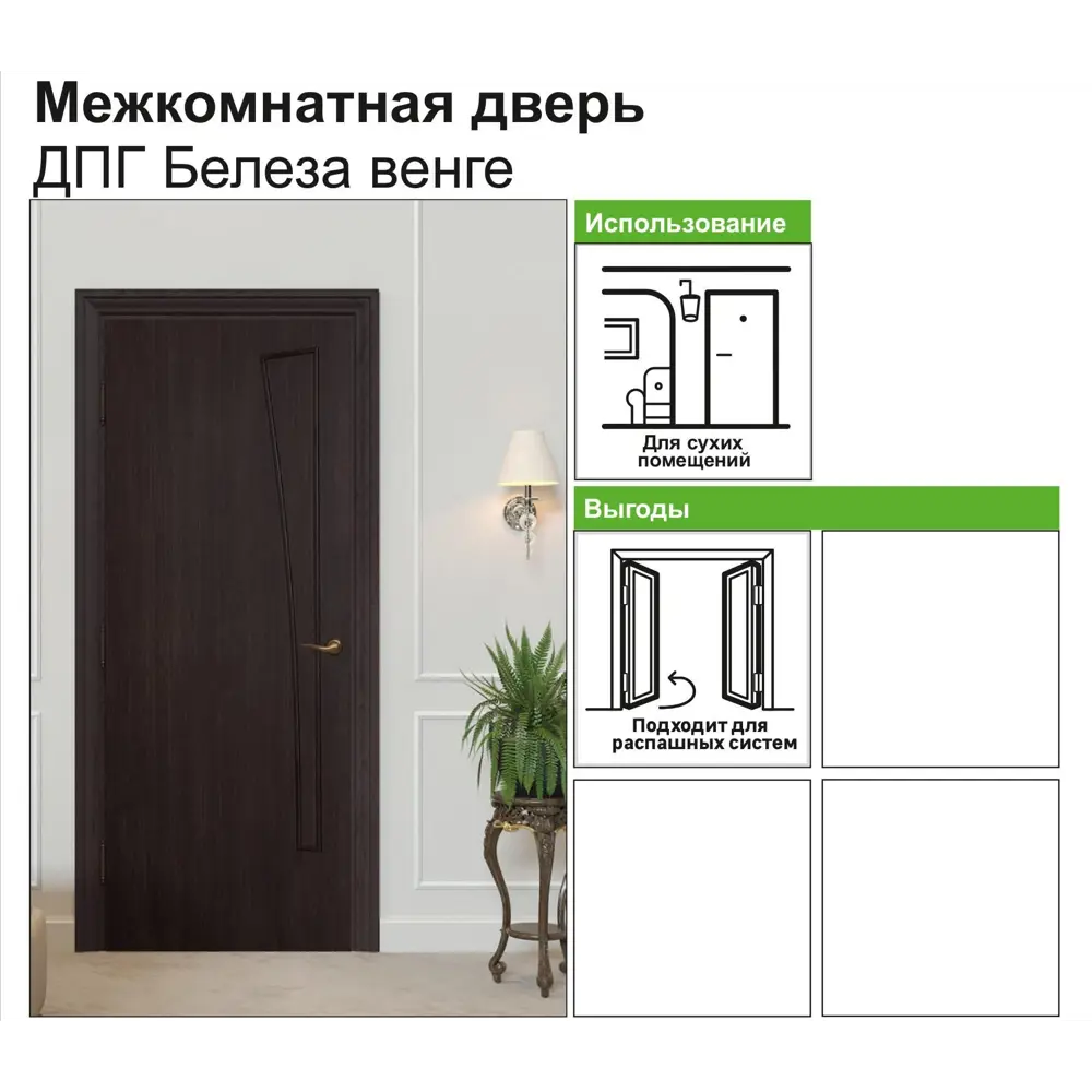 Дверь межкомнатная глухая ламинированная Белеза 90x200 см цвет венге КРАСНОДЕРЕВЩИК STLM-2036772 - Вид №9