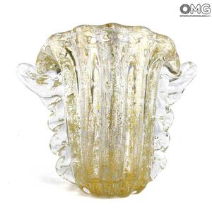 222 ORIGINALMURANOGLASS Ваза из дутого стекла Fisarmonica - Муранское стекло OMG 24 см