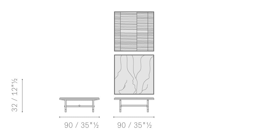 Квадратный журнальный столик с мраморной столешницей Poltrona Frau ARCH-00058972 - Вид №6