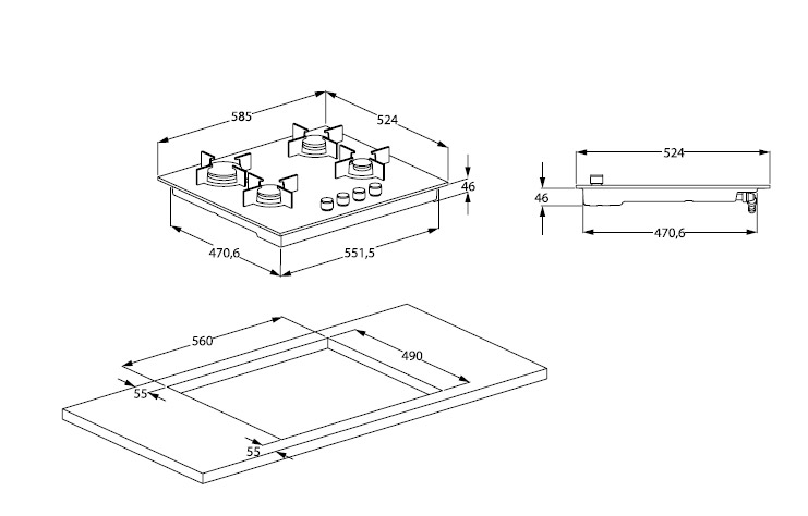 1311524 Газовая варочная поверхность Beko HILG64120S STDN-0062857 - Вид №9