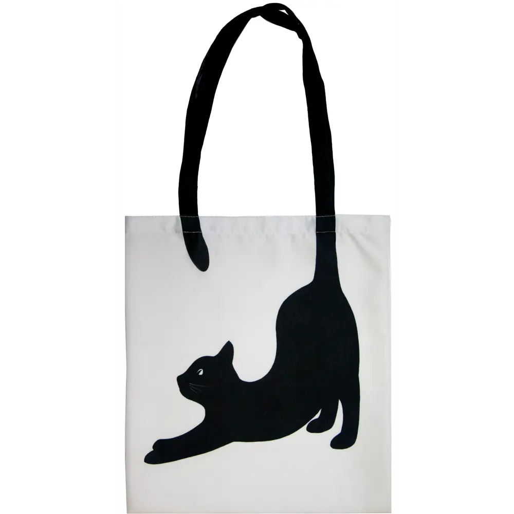 Сумка шоппер Seasons Кошка 40x45 см черно-белая STLM-2211585