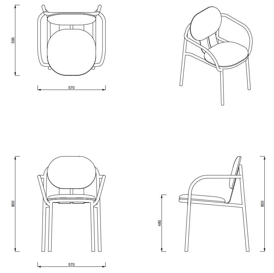 Алюминиевый и тканевый садовый стул с подлокотниками Joyf Desert ARCH-00022478 - Вид №25