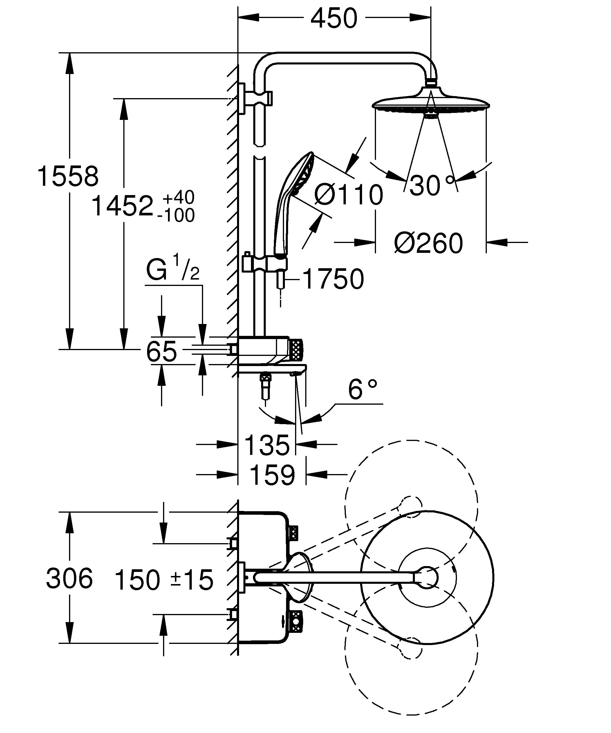 Термостатическая настенная душевая колонна Grohe Euphoria Smartcontrol ARCH-00074319 - Вид №1