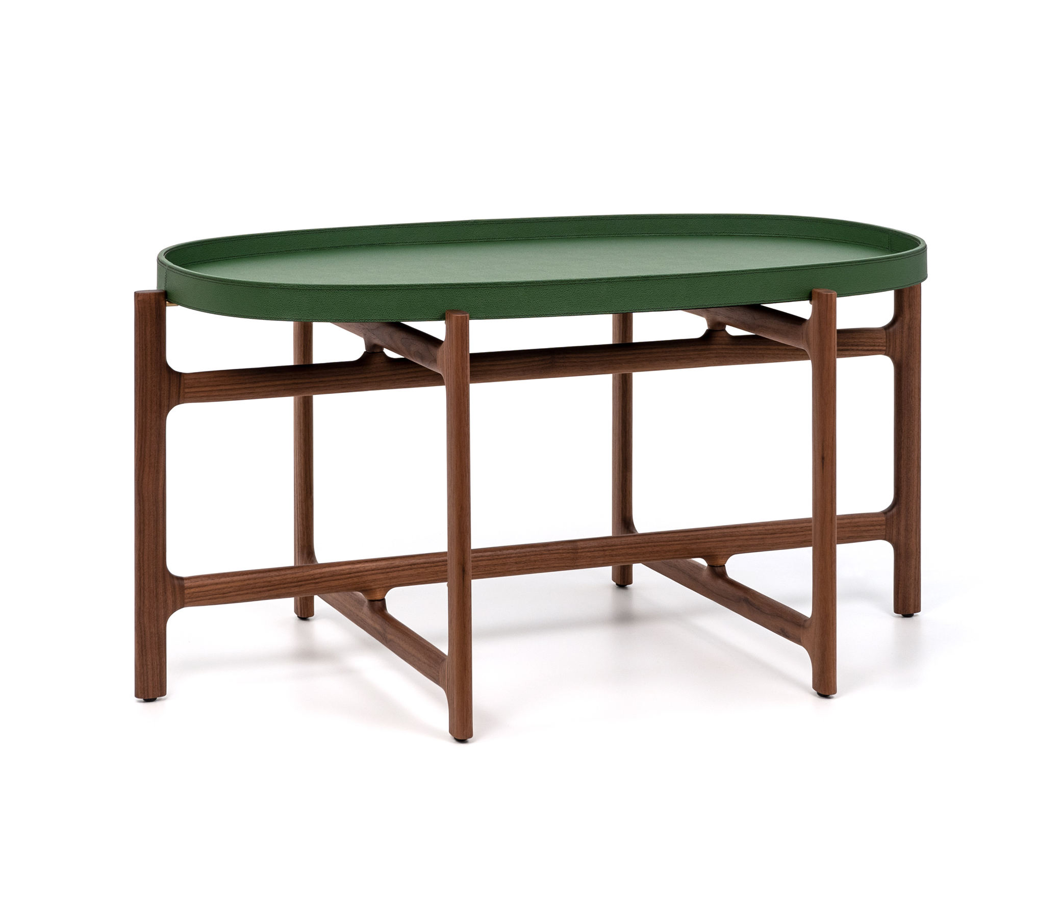 Складной столик Челси - 60X106XH48 см / зернистая кожа_масло-зеленый