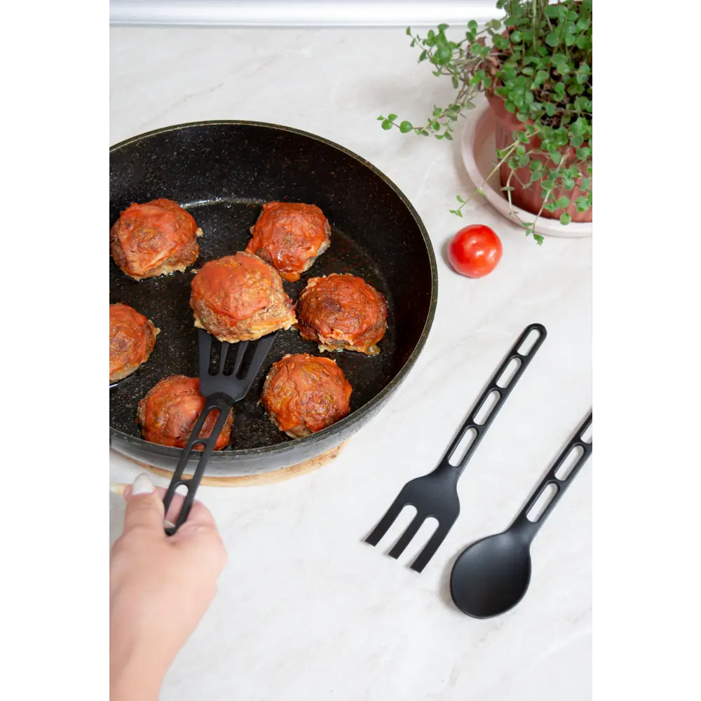 Набор кухонных принадлежностей KONSENSA пластик черный 3 шт STLM-2211124 - Вид №8