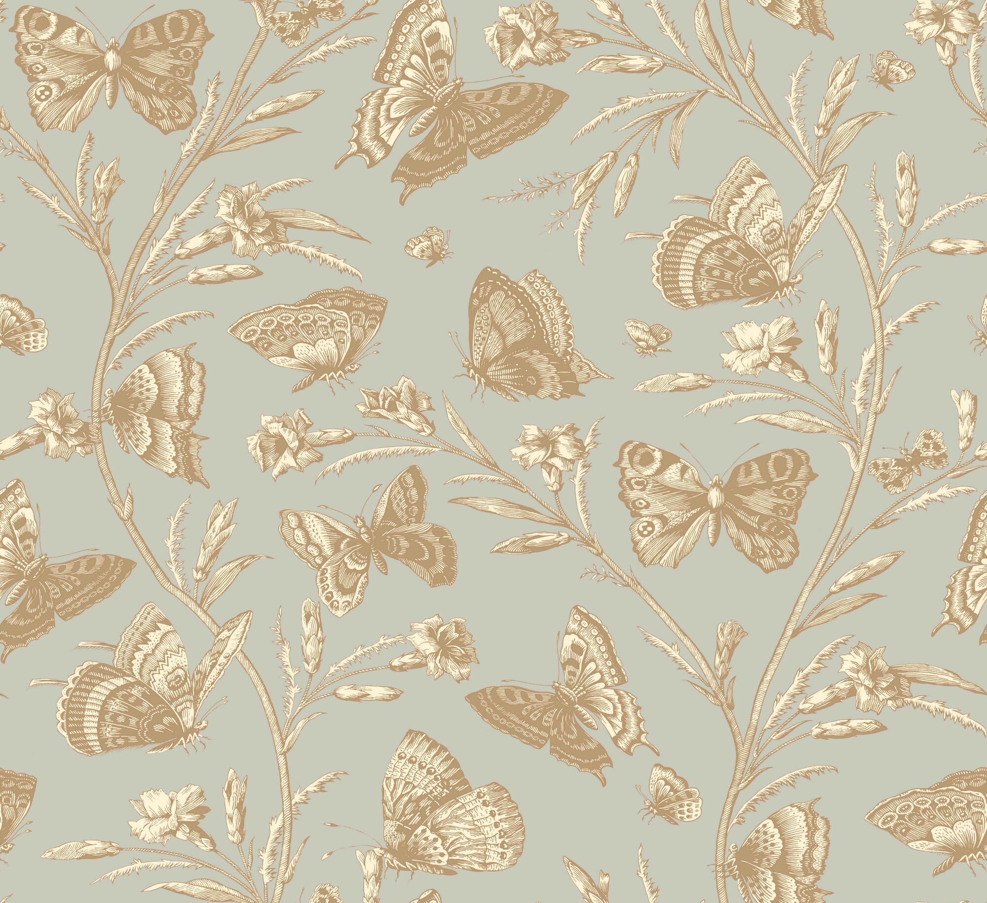 Цветочные узоры нетканые обои LELIEVRE Quenin-Belle Époque ARCH-00007690 - Вид №2
