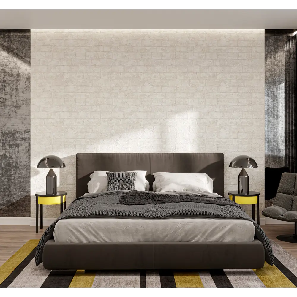 Обои флизелиновые Palitra Life Brick белые 1.06 м PL71412-11 STLM-2181581 - Вид №2