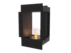 Панорамная стеклянная стальная биоэтанольная двухсторонняя каминная вставка