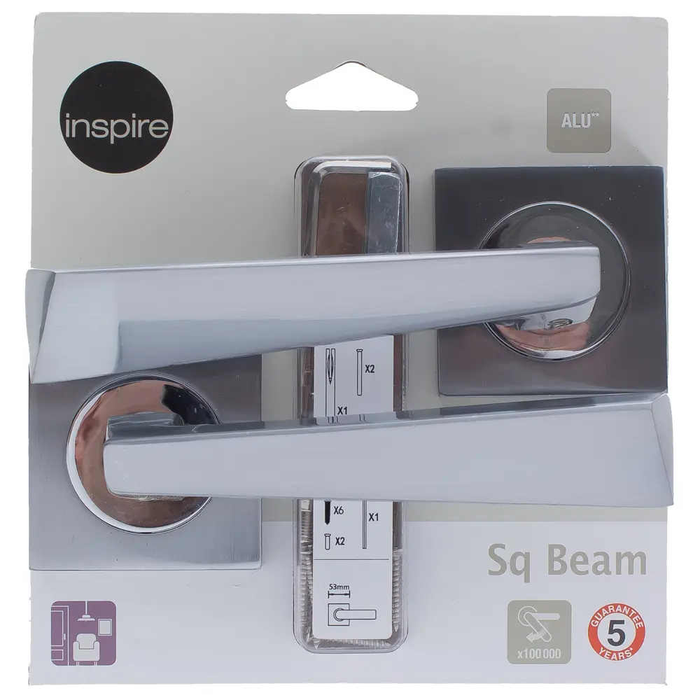 Дверная ручка Inspire «SQ Beam», без запирания, комплект, цвет хром STLM-2149474 - Вид №3