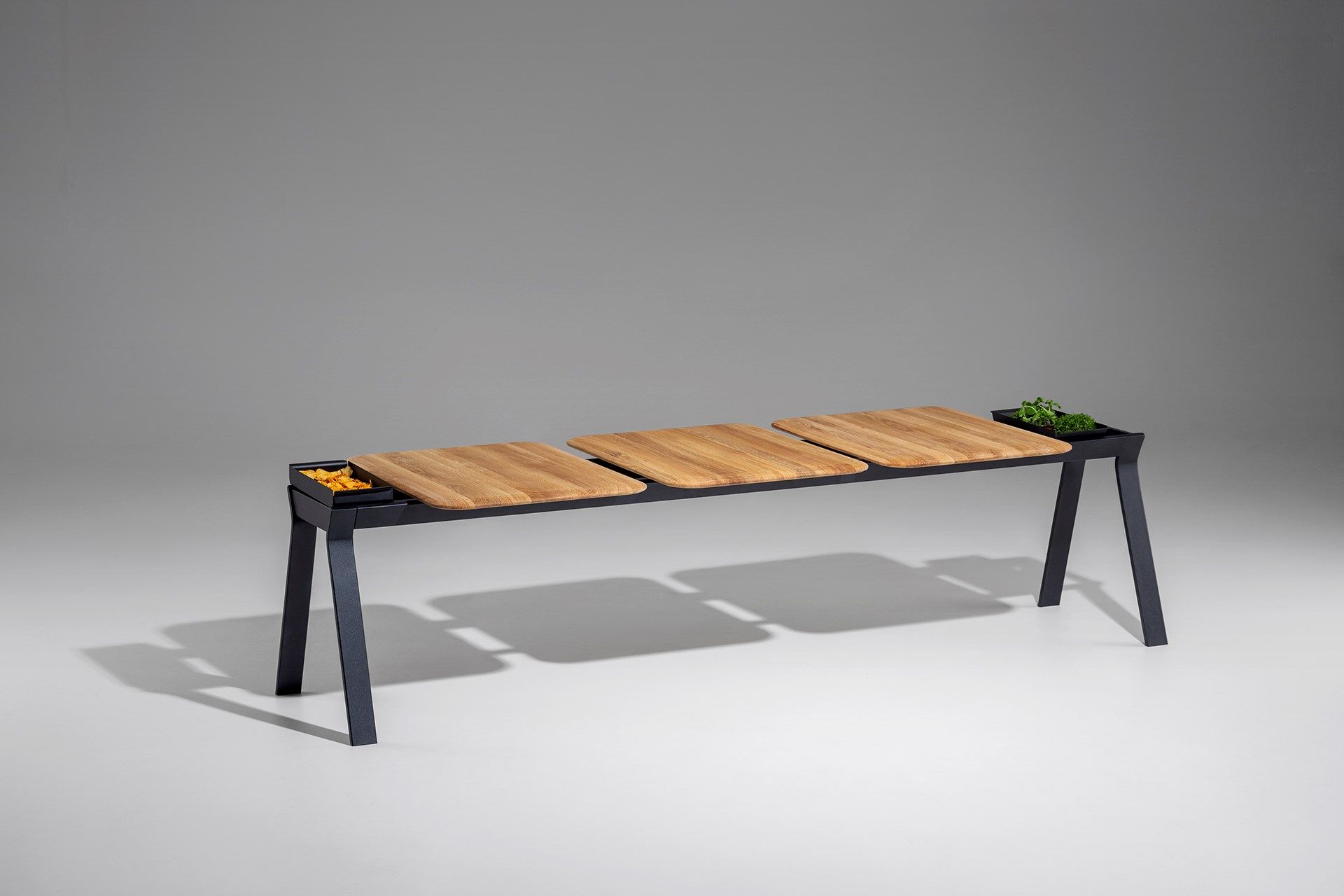 Прямоугольный стол из стали и дерева Nunc крыло ARCH-00006782 - Вид №2