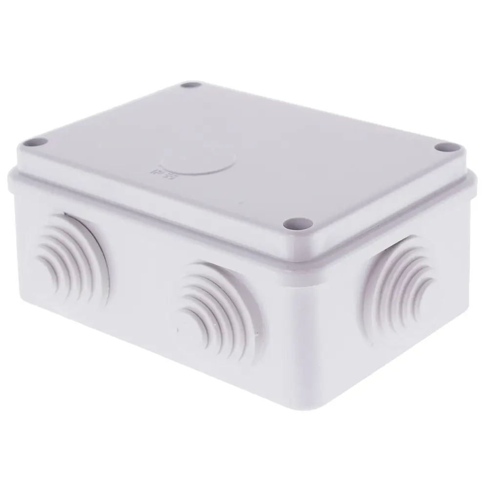 Распределительная коробка открытая Экопласт 120х80х50 мм 6 вводов IP55 цвет серый STLM-2076672
