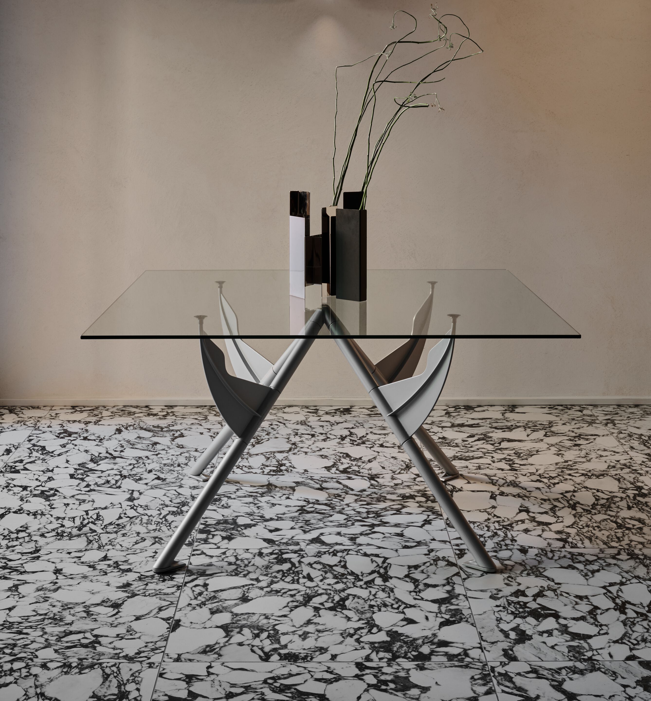 Квадратный стол из стали и хрусталя BALERI ITALIA PRESIDENT M ARCH-00151369 - Вид №5