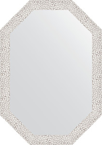 BY 7001 Зеркало в багетной раме - чеканка белая 46 mm EVOFORM Octagon