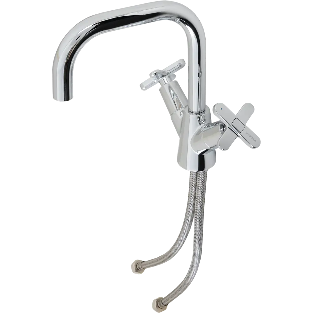 Смеситель для раковины Vidima Art двухвентильный цвет хром STLM-2073462 - Вид №1