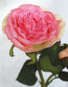 3264 515 a2 Искусственная роза, 1 цветок, 1 бутон, 30 см, розовая H-andreas