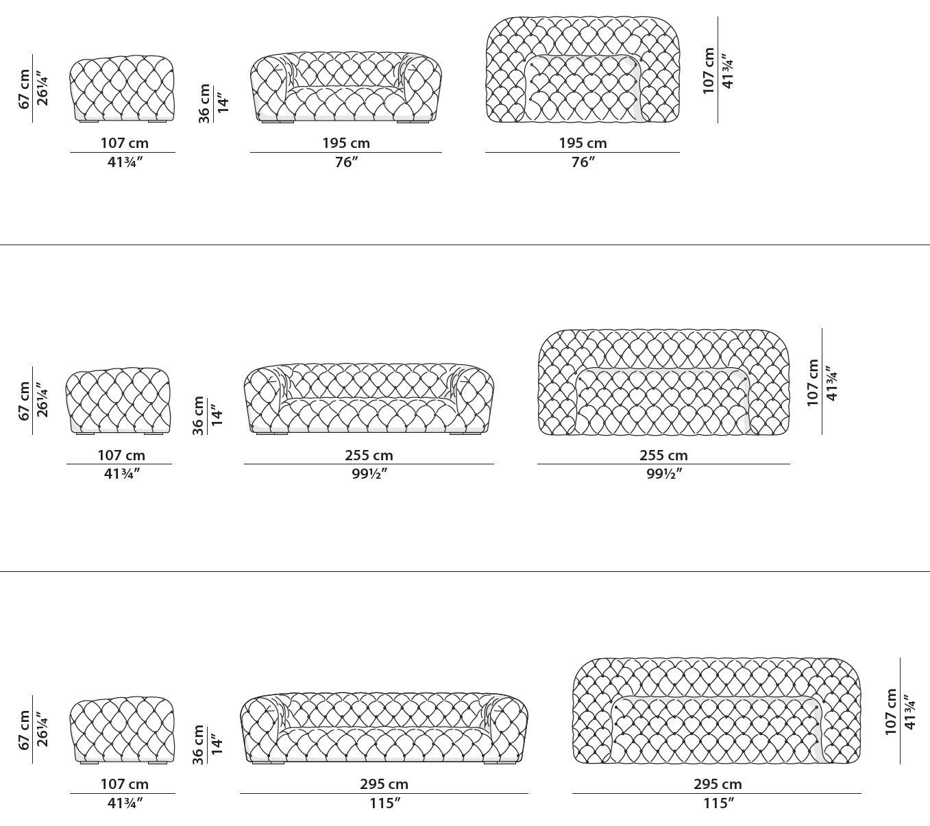 Кожаный линейный капитонный диван Baxter Chester moon ARCH-00091790 - Вид №11