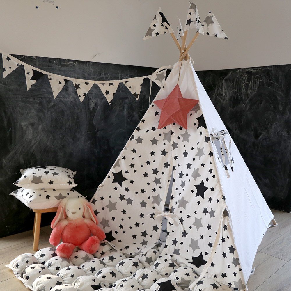 Вигвам Black Stars с окном,карманом и флажками VAMVIGVAM BLACK STARS 281904 Белый;черный Santreyd  - Вид №2