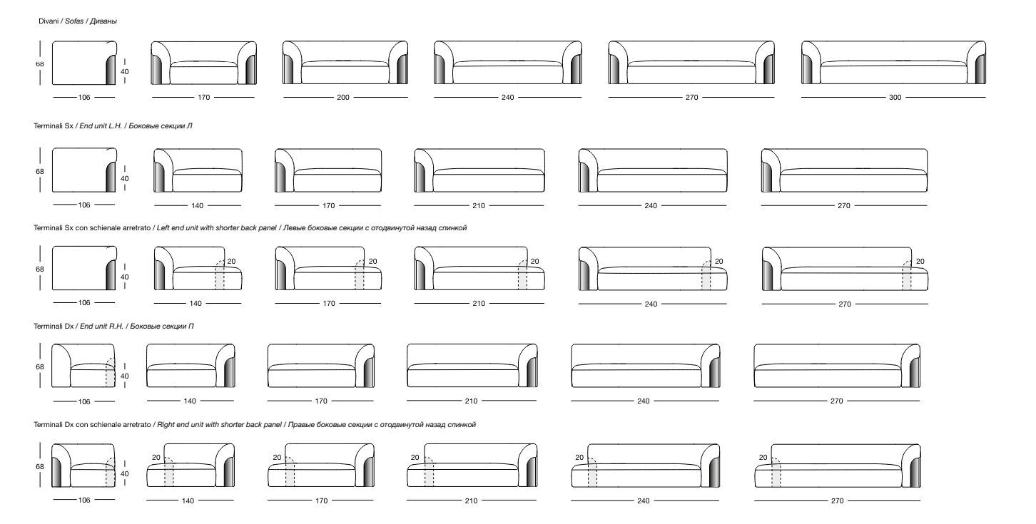 2-местный тканевый диван Longhi Blooming ARCH-00079565 - Вид №4