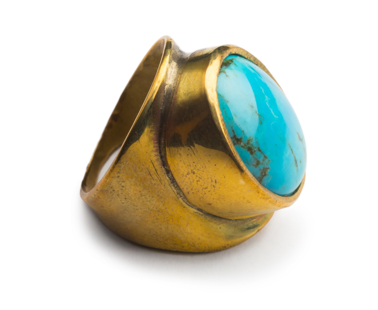 S19 Кольцо, латунь, бирюза Arisztid Szendy Santreyd 