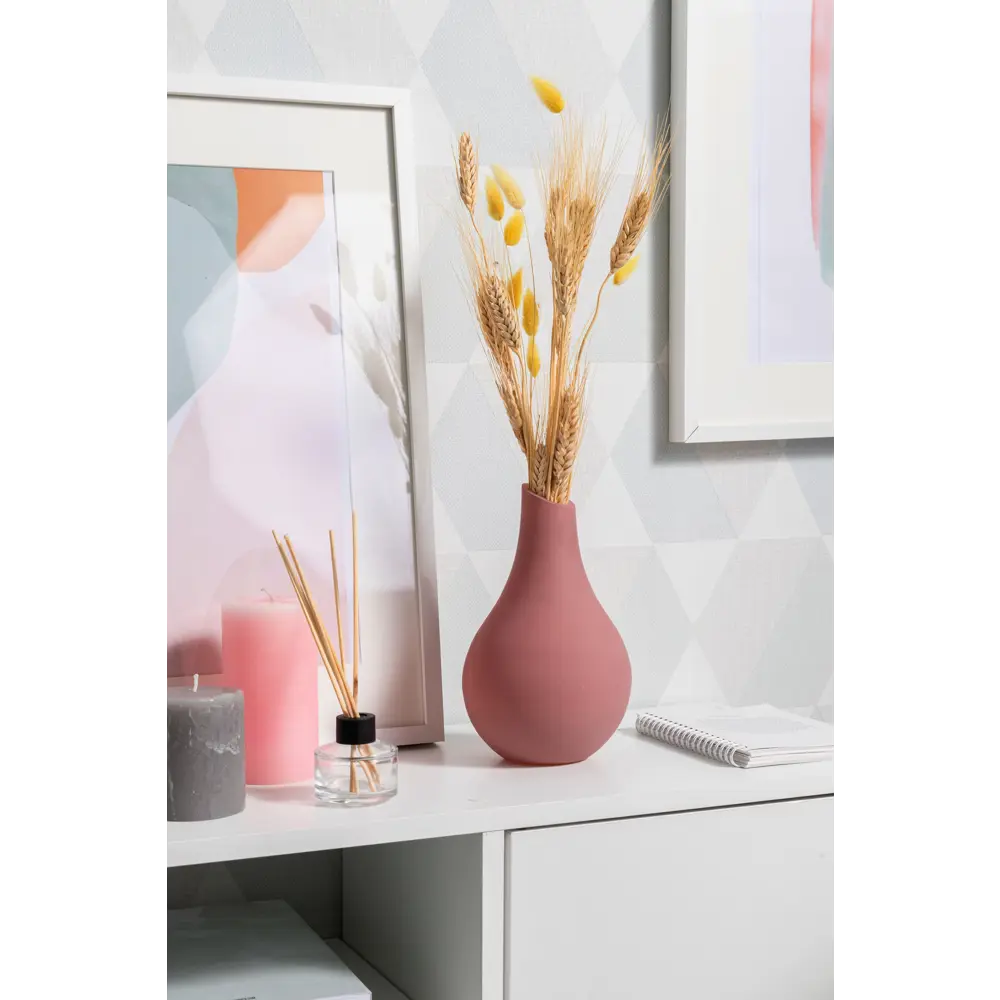 Ваза «Свобода», 19 см, стекло, цвет розовый матовый Santreyd STLM-2048916 - Вид №2