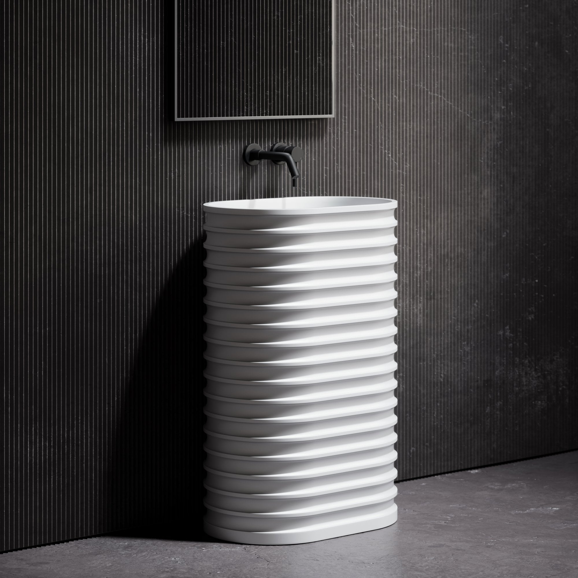 Одиночный круглый отдельно стоящий умывальник из смолы LUSSO Maddox ARCH-00071704 - Вид №1