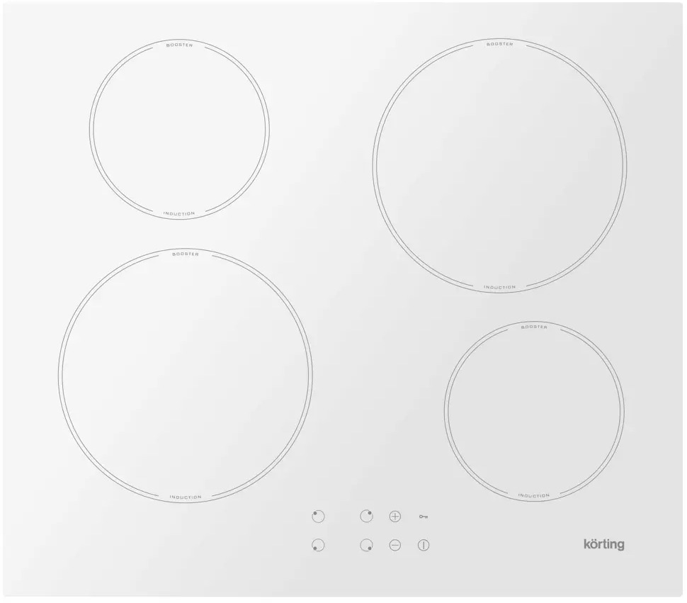 90195388 Индукционная варочная панель Korting HI 64042 BW 59.50 см 4 конфорки цвет белый STLM-0880162