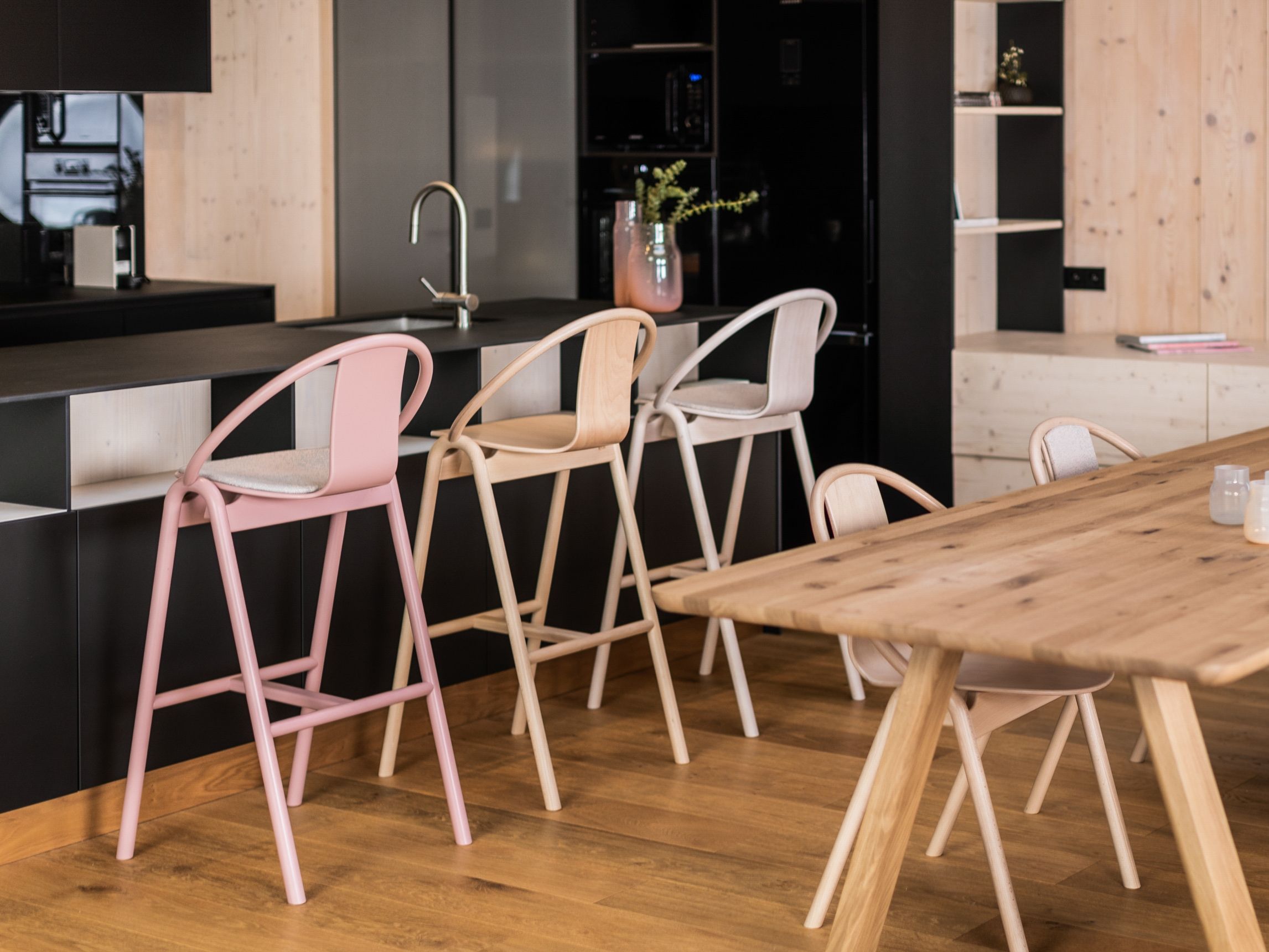 Высокий деревянный стул со спинкой TON AGAIN ARCH-00060401 - Вид №11