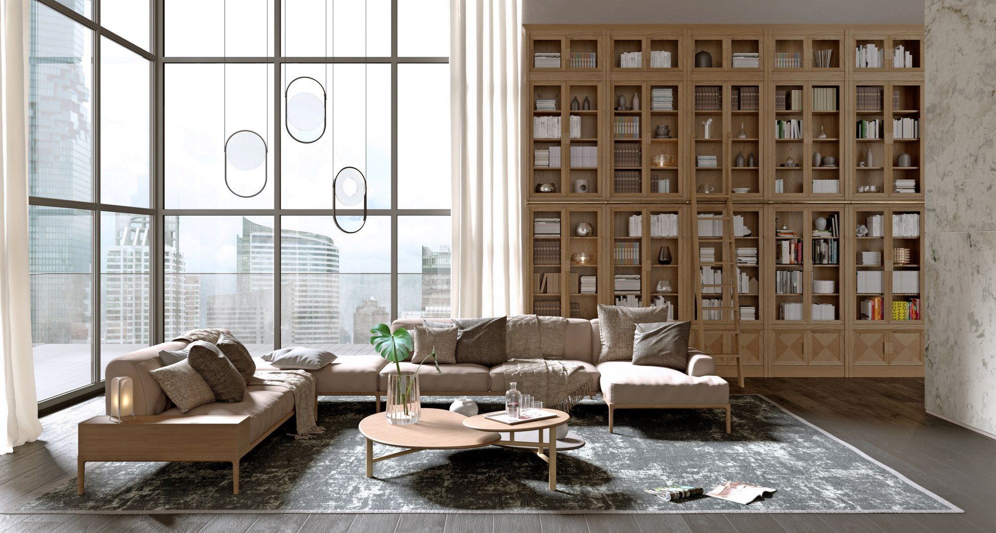 Модульный книжный шкаф из вишни Morelato PRESIDENT ARCH-00127601 - Вид №2