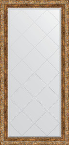 BY 4273 Зеркало с гравировкой в багетной раме - виньетка античная бронза 85 mm EVOFORM Exclusive-G
