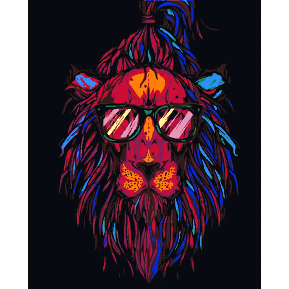 Картина по номерам Модный лев 40х50 см FBRUSH STLM-2154791