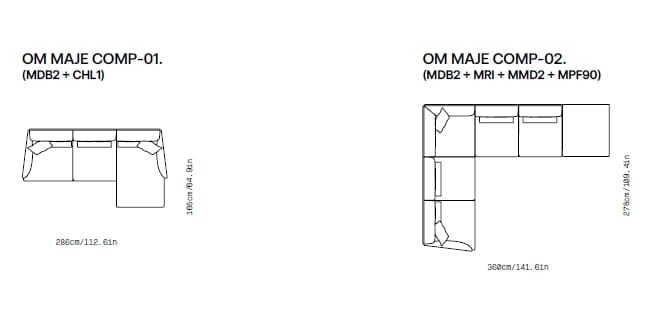 Модульный тканевый диван Omelette Editions Majestic ARCH-00045703 - Вид №14