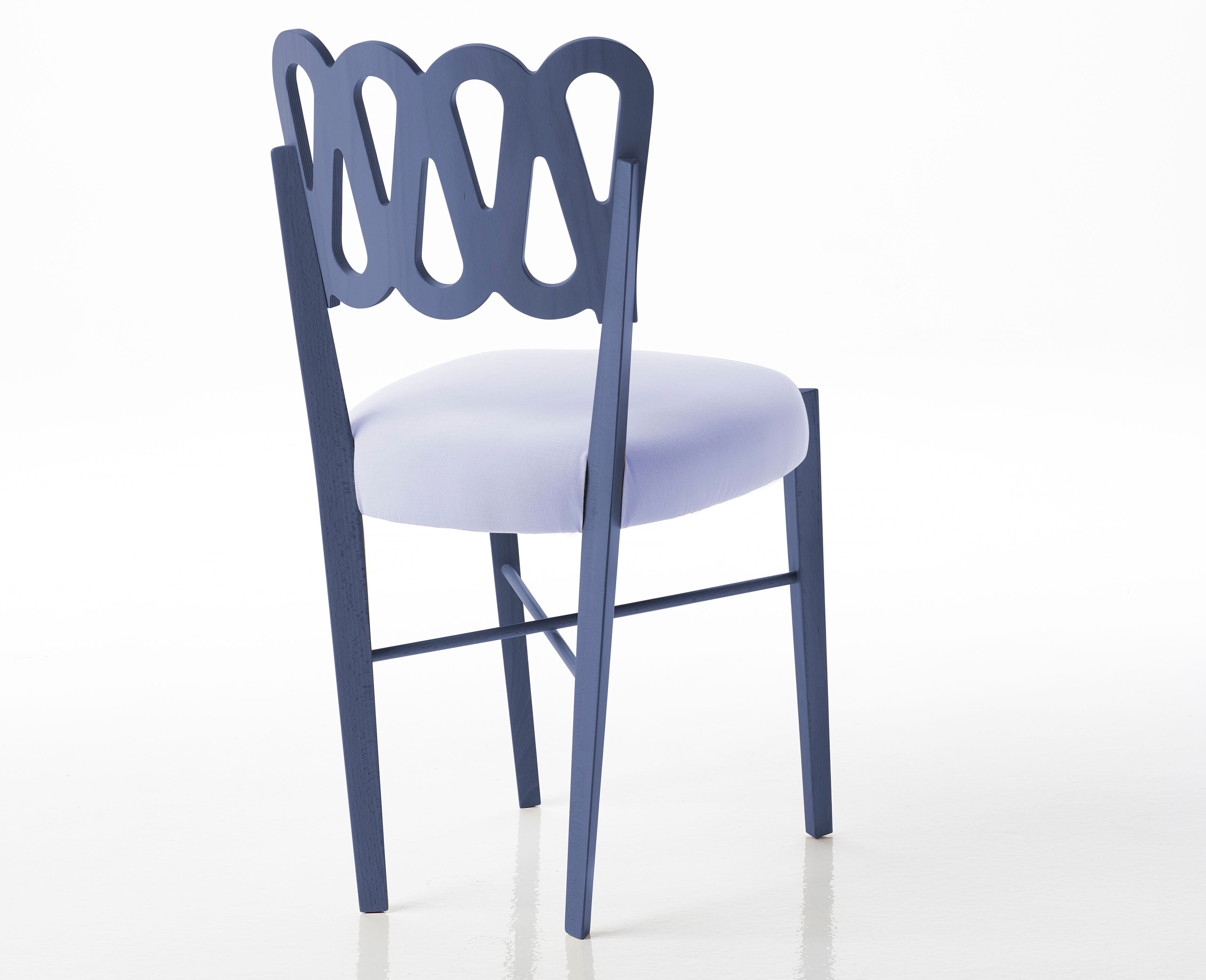 Стул с тканевым сиденьем и каркасом из бука BBB PONTI 969 ARCH-00099092 - Вид №3