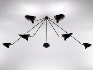 Serge Mouille Регулируемый металлический потолочный светильник Spider Par7b