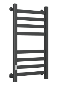 90538122 Полотенцесушитель электрический BAU В81/10 129 Вт 40x80 см с таймером слева цвет черный матовый STLM-0270960 МАРГРОИД
