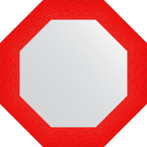 BY 3884 Зеркало в багетной раме - красная волна 89 mm EVOFORM Octagon